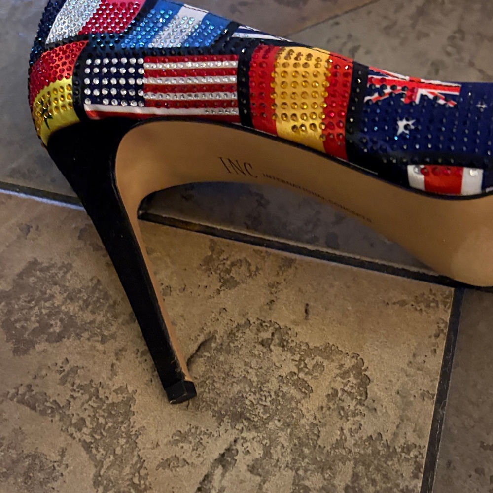 INC International Concepts Colorful Flag Heels - Picture 4 of 6